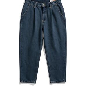 Pleated Tapered High Waisted Jeans With 1980s Vibe Pockets Women’s 1XL (14)